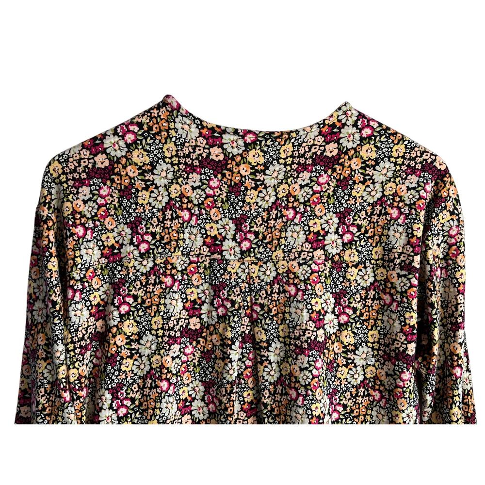 J. JILL AMELIA FLORAL PLEAT BACK EASY TEE THREE QUARTER SLEEVE TOP MULTI XSMALL - Picture 7 of 11